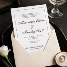 Einladung zur klassischen Schwarz-Weiß-Hochzeit