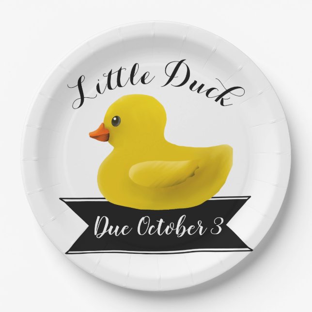 Einladung zur kleinen Duckkissendusche Pappteller (Vorderseite)