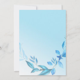 Einladung zur kleinen Hochzeit in Blau und Weiß