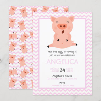 Einladung zur kleinen Schweine Geburtstagspartei