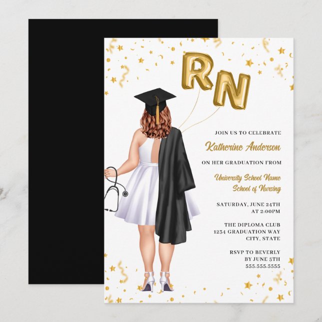 Einladung zur Krankenschwester Graduation (Vorne/Hinten)