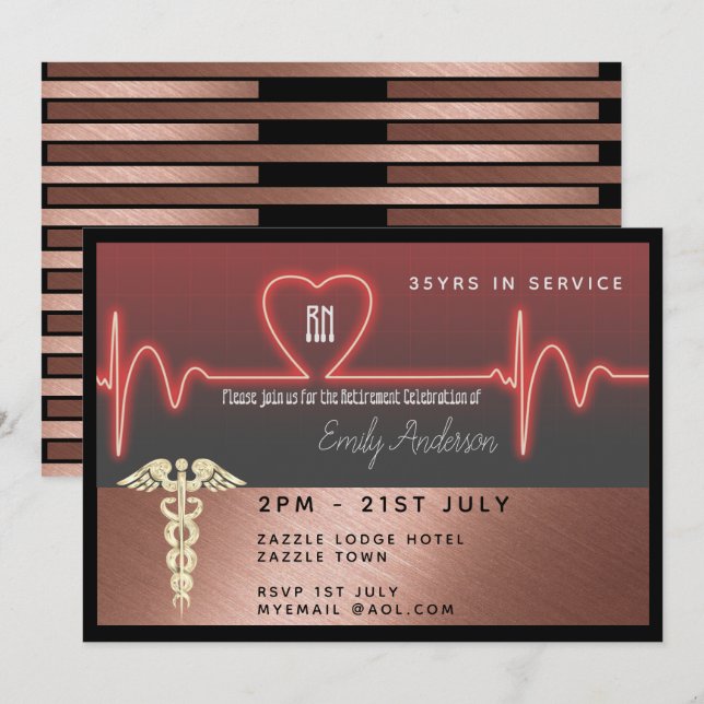Einladung zur Krankenversicherung - Rose Gold Meta (Vorne/Hinten)