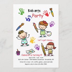 Einladung zur Kunstparty für Kinder