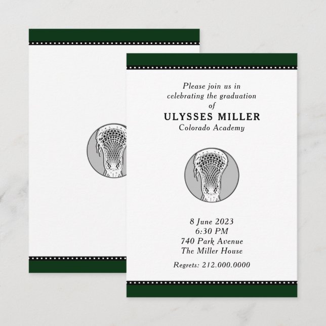 Einladung zur Lacrosse Graduation Party (Vorne/Hinten)