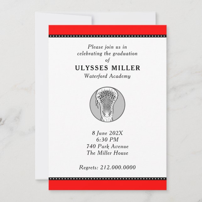 Einladung zur Lacrosse Graduation Party (Vorderseite)