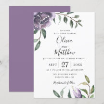 Einladung zur lila botanischen Hochzeit