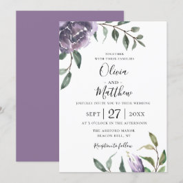 Einladung zur lila botanischen Hochzeit