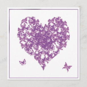 Einladung zur lila Butterfly-Hochzeit