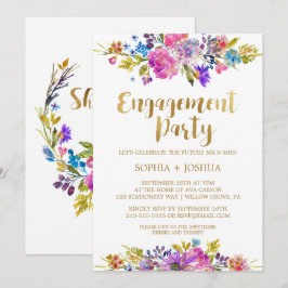 Einladung zur lila Garden Gold-Engagement-Party