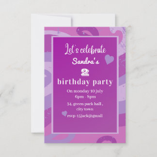 Einladung zur lila Geburtstagsfeier