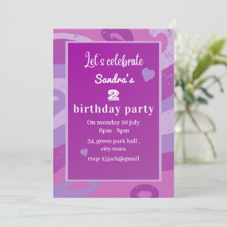 Einladung zur lila Geburtstagsfeier