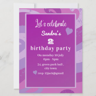 Einladung zur lila Geburtstagsfeier
