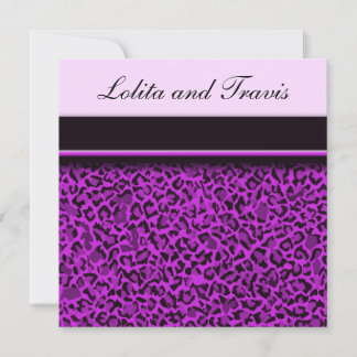 Einladung zur lila Leopardenhochzeit