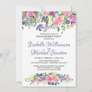 Einladung zur lila-rosa-floralen Engagement