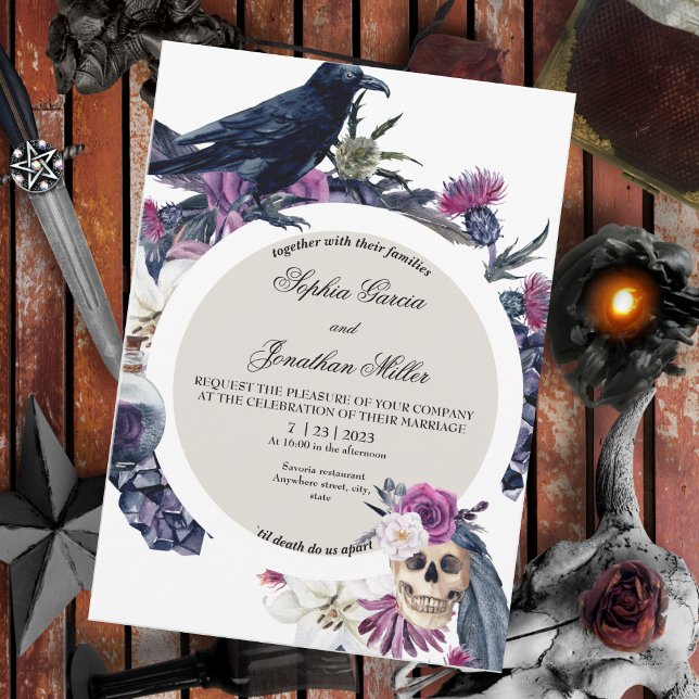 Einladung zur lila und schwarzen Moody Dark Weddin (Von Creator hochgeladen)