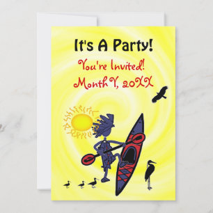 Einladung zur lustigen Kanu-Vögel-Party