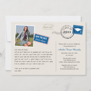 Einladung zur lustigen postkartenartigen Graduatio