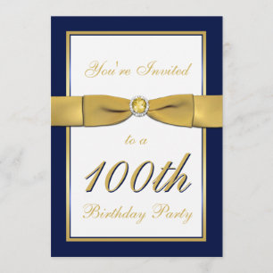 Einladung zur Marine, Gold und White zum 100. Gebu