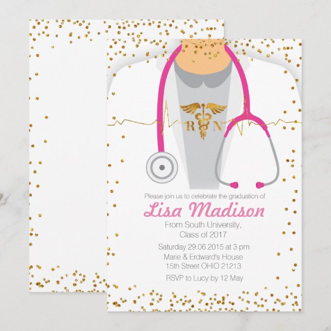 Einladung zur Medical Nursing Graduation Party (Vorne/Hinten)