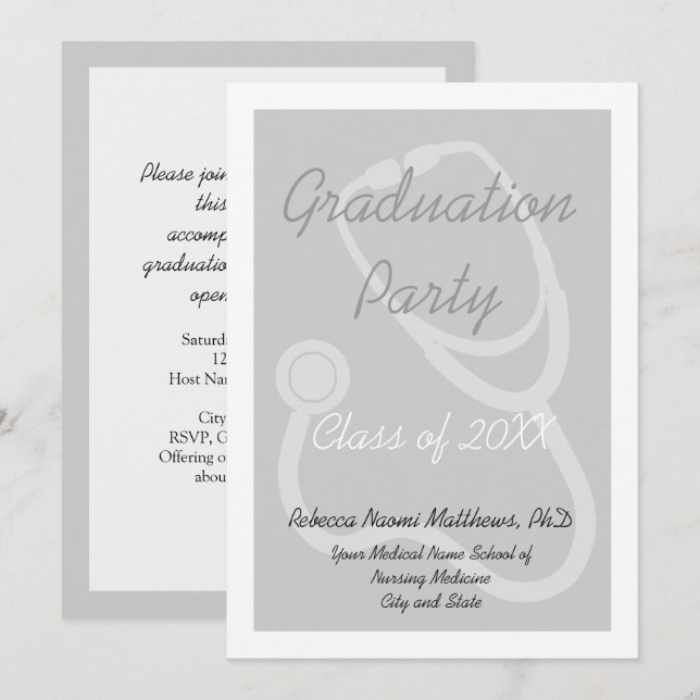 Einladung zur Medical School Graduation Party (Vorne/Hinten)