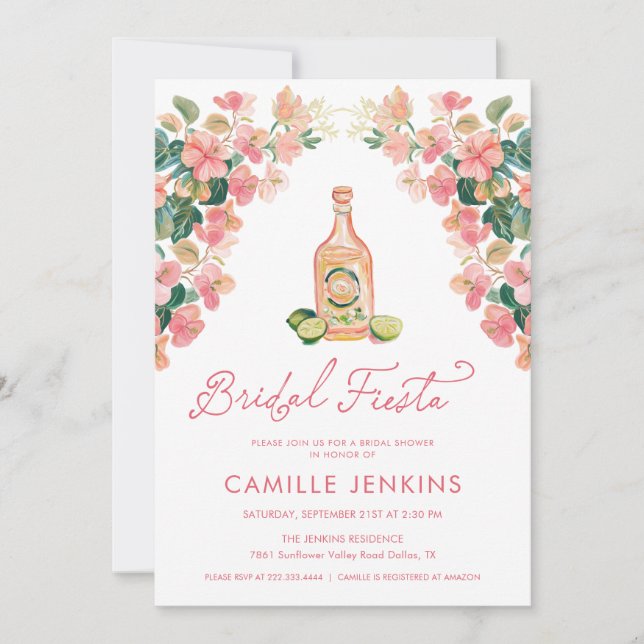 Einladung zur mexikanischen Fiesta Bridal Dusche (Vorderseite)