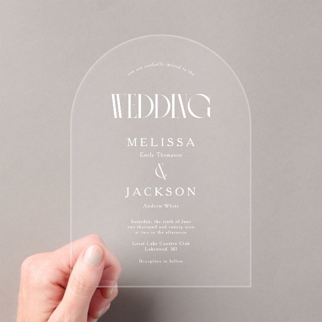 Einladung zur Minimalistisch-Chic-Arch-Hochzeit (Insitu (Handheld))
