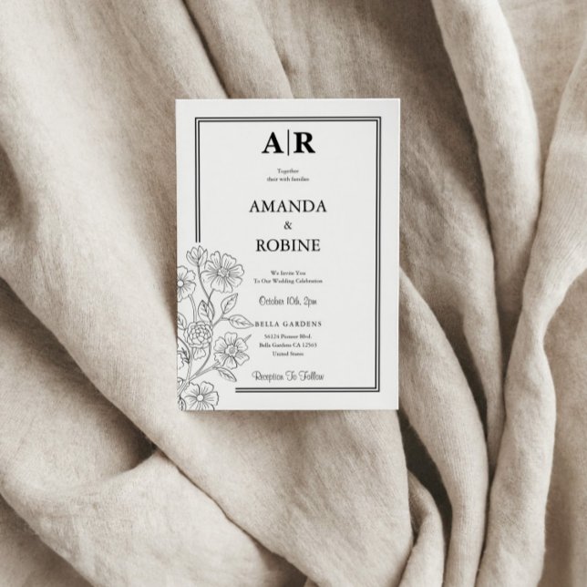 Einladung zur Minimalistischen Blumenhochzeit (Von Creator hochgeladen)