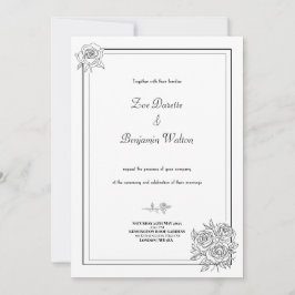 Einladung zur Minimalistischen Blumenhochzeit