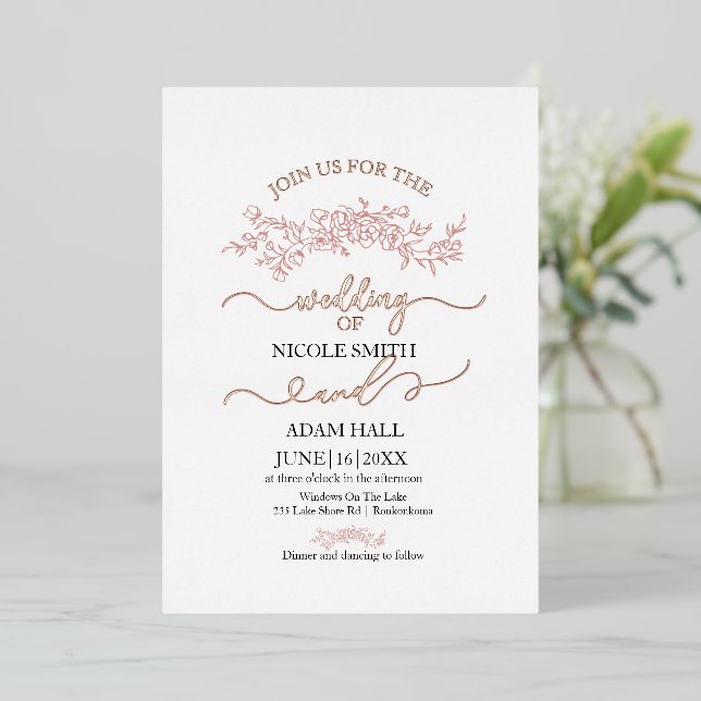 Einladung zur Minimalistischen Blumenhochzeit | El (Stehend vorne)