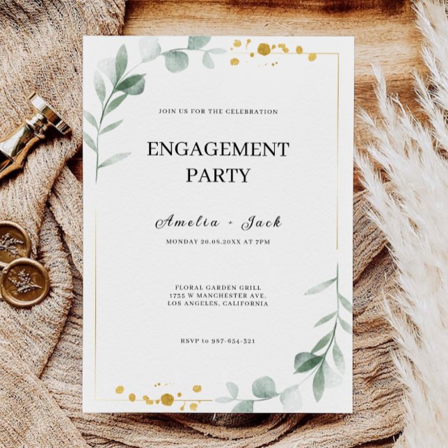 Einladung zur Minimalistischen Engagement-Party (Minimalist Engagement Party Wedding Invitation)