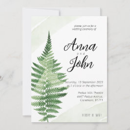 Einladung zur Minimalistischen Grünen Hochzeit