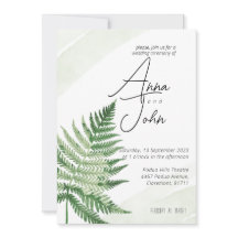 Einladung zur Minimalistischen Grünen Hochzeit