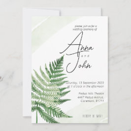 Einladung zur Minimalistischen Grünen Hochzeit