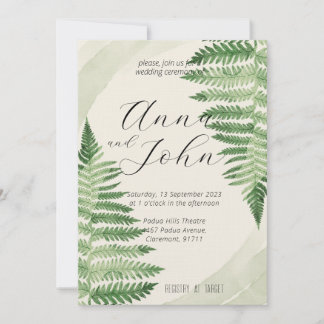 Einladung zur Minimalistischen Grünen Hochzeit
