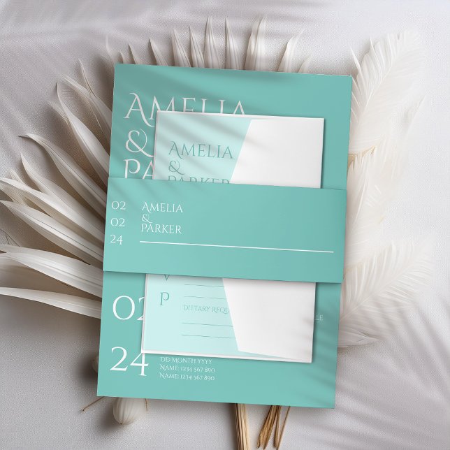 Einladung zur Minimalistischen Grünen Hochzeit Einladungsbanderole (Von Creator hochgeladen)