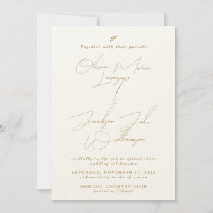Einladung zur Minimalistischen Hochzeit von Gold