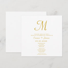 Einladung zur Minimalistischen Monogram White-Hoch