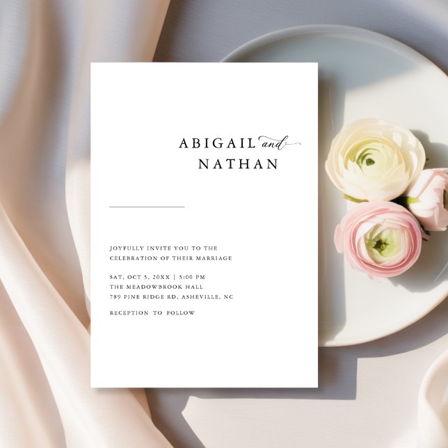 Einladung zur Minimalistischen Schwarz-Weiß-Hochze (Von Creator hochgeladen)