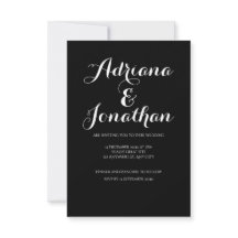 Einladung zur Minimalistischen Schwarzen Hochzeit
