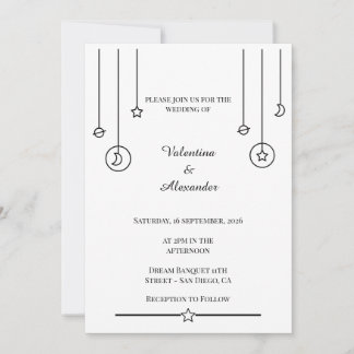 Einladung zur Minimalistischen Weltraumhochzeit