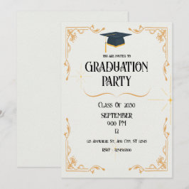 Einladung zur Minimalistischen White Graduation Pa