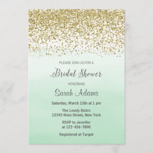 Einladung zur Minze and Gold Bridal Dusche