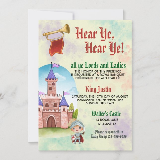 Einladung zur mittelalterlichen Renaissance König  (Vorderseite)