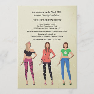 Einladung zur Modeparty für Teenager-Models