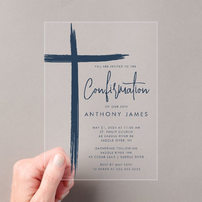 Einladung zur modernen Cross Boys-Bestätigung (Insitu (Handheld))