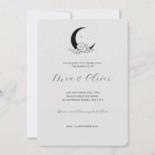 Einladung zur Mondwolkenhochzeit (Vorderseite)