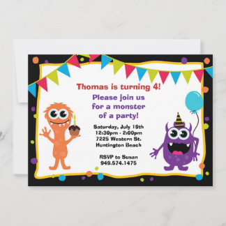 Einladung zur Monster Geburtstagspartei