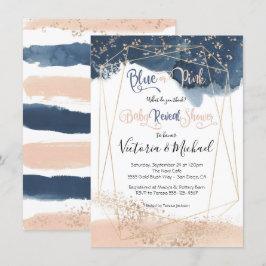 Einladung zur Navy Blush Gold Baby Reveal Dusche