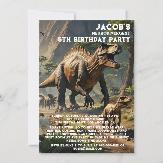 Einladung zur Neurodivergent Autistic Birthday Par (Vorderseite)