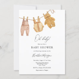 Einladung zur neutralen Baby-Dusche für das klassi